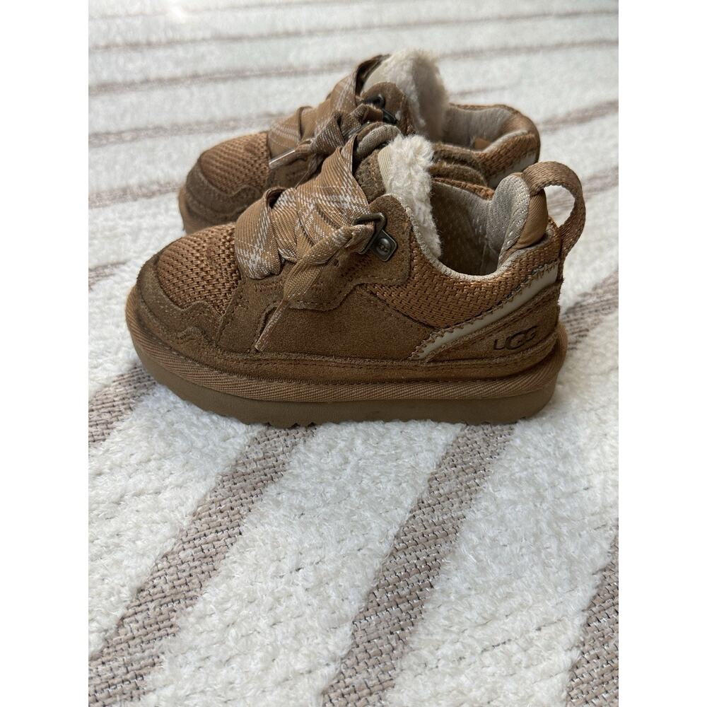 UGG Unisex Lowmel Sneakers Toddler Chestnut Suede Sheepskin Size US 7/EU 23.5 - Picture 2 of 14